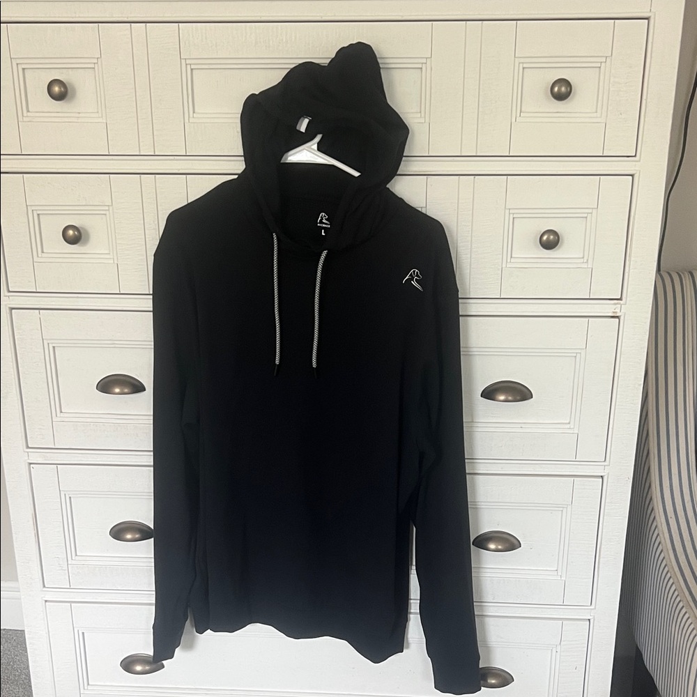 Rhoback Black Hoodie with White Accents